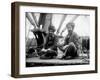 Two Sikh Men Sitting on a Dock, Circa 1913-Asahel Curtis-Framed Giclee Print