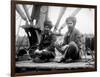 Two Sikh Men Sitting on a Dock, Circa 1913-Asahel Curtis-Framed Giclee Print