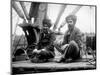 Two Sikh Men Sitting on a Dock, Circa 1913-Asahel Curtis-Mounted Giclee Print