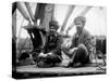 Two Sikh Men Sitting on a Dock, Circa 1913-Asahel Curtis-Stretched Canvas