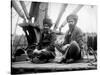 Two Sikh Men Sitting on a Dock, Circa 1913-Asahel Curtis-Stretched Canvas