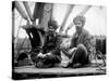 Two Sikh Men Sitting on a Dock, Circa 1913-Asahel Curtis-Stretched Canvas