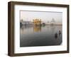 Two Sikh Pilgrims Bathing and Praying in the Early Morning in Holy Pool, Amritsar, India-Eitan Simanor-Framed Photographic Print