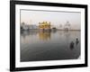 Two Sikh Pilgrims Bathing and Praying in the Early Morning in Holy Pool, Amritsar, India-Eitan Simanor-Framed Photographic Print