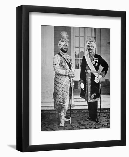 Two Sikh Princes of the Punjab, 20th July 1918 (B/W Photo)-English Photographer-Framed Premium Giclee Print