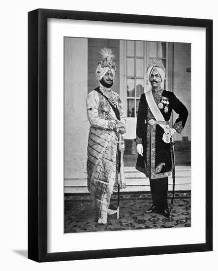 Two Sikh Princes of the Punjab, 20th July 1918 (B/W Photo)-English Photographer-Framed Giclee Print