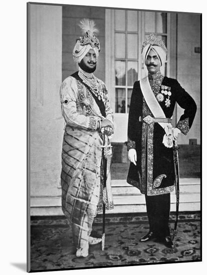 Two Sikh Princes of the Punjab, 20th July 1918 (B/W Photo)-English Photographer-Mounted Giclee Print