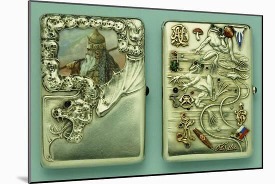 Two Silver and Enamel Cigarette Cases, the Other with Swimming Frogs, Both 1908-1917-null-Mounted Giclee Print