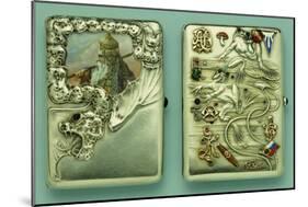 Two Silver and Enamel Cigarette Cases, the Other with Swimming Frogs, Both 1908-1917-null-Mounted Giclee Print