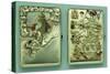 Two Silver and Enamel Cigarette Cases, the Other with Swimming Frogs, Both 1908-1917-null-Stretched Canvas