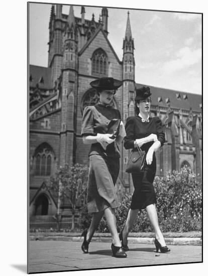 Two Sisters Dressed in American Fashions-null-Mounted Photographic Print