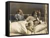 Two Sisters Prepare for Bed - and of Course their Dolls Come to Bed with Them-null-Framed Stretched Canvas