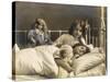 Two Sisters Prepare for Bed - and of Course their Dolls Come to Bed with Them-null-Stretched Canvas