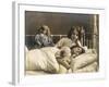 Two Sisters Prepare for Bed - and of Course their Dolls Come to Bed with Them-null-Framed Photographic Print