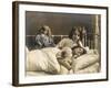 Two Sisters Prepare for Bed - and of Course their Dolls Come to Bed with Them-null-Framed Photographic Print