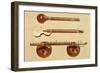 Two Sitars and a Rudra Vina, Indian, from 'Musical Instruments'-Alfred James Hipkins-Framed Giclee Print