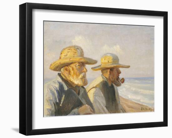 Two Skagen Fishermen, 1907-Michael Peter Ancher-Framed Giclee Print