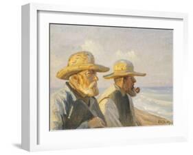 Two Skagen Fishermen, 1907-Michael Peter Ancher-Framed Giclee Print