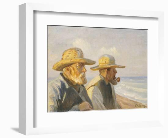 Two Skagen Fishermen, 1907-Michael Peter Ancher-Framed Giclee Print