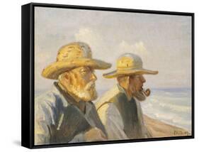 Two Skagen Fishermen, 1907-Michael Peter Ancher-Framed Stretched Canvas