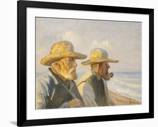 Two Skagen Fishermen, 1907-Michael Peter Ancher-Framed Giclee Print