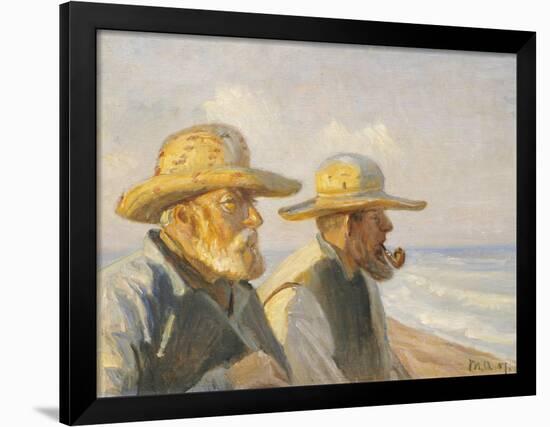 Two Skagen Fishermen, 1907-Michael Peter Ancher-Framed Giclee Print