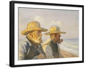 Two Skagen Fishermen, 1907-Michael Peter Ancher-Framed Giclee Print