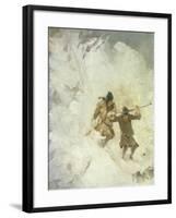 Two Skiing Lapps, Study-Anna Nordlander-Framed Giclee Print