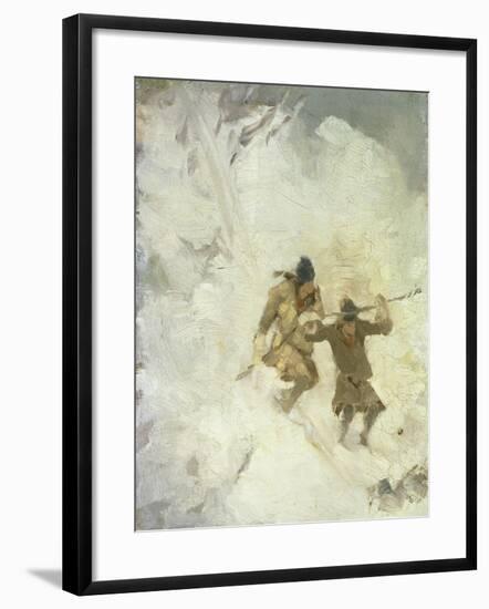 Two Skiing Lapps, Study-Anna Nordlander-Framed Giclee Print