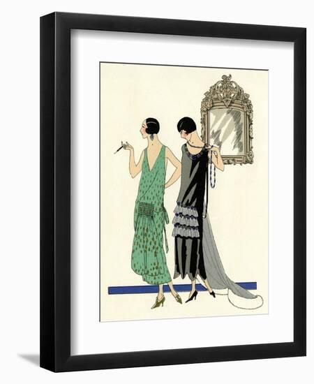 Two Sleeveless Evening Dresses by Doeuillet-null-Framed Art Print