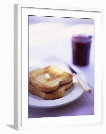 Two Slices of Toast with Butter and Strawberry Jam-Jonathan Syer-Framed Photographic Print