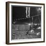 Two Small Children Watching Circus Performer Practicing on Tightrope, Her Legs Only Visible-Nina Leen-Framed Photographic Print