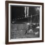 Two Small Children Watching Circus Performer Practicing on Tightrope, Her Legs Only Visible-Nina Leen-Framed Photographic Print