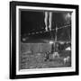 Two Small Children Watching Circus Performer Practicing on Tightrope, Her Legs Only Visible-Nina Leen-Framed Photographic Print