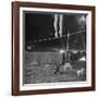 Two Small Children Watching Circus Performer Practicing on Tightrope, Her Legs Only Visible-Nina Leen-Framed Photographic Print