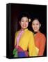 Two Smiling Vietnamese Women in Traditional Dress, North Vietnam, Vietnam-Gavin Hellier-Framed Stretched Canvas