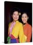 Two Smiling Vietnamese Women in Traditional Dress, North Vietnam, Vietnam-Gavin Hellier-Stretched Canvas