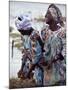 Two Smiling Zanzibari Women Working in Seaweed Cultivation, Zanzibar, Tanzania, East Africa, Africa-Yadid Levy-Mounted Photographic Print