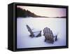 Two Snow-covered Chairs Outdoors-Ralph Morsch-Framed Stretched Canvas