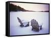 Two Snow-covered Chairs Outdoors-Ralph Morsch-Framed Stretched Canvas
