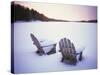 Two Snow-covered Chairs Outdoors-Ralph Morsch-Stretched Canvas