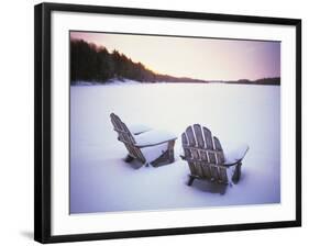 Two Snow-covered Chairs Outdoors-Ralph Morsch-Framed Photographic Print