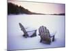 Two Snow-covered Chairs Outdoors-Ralph Morsch-Mounted Photographic Print