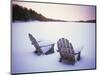 Two Snow-covered Chairs Outdoors-Ralph Morsch-Mounted Photographic Print