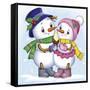 Two Snowmen-Olga And Alexey Drozdov-Framed Stretched Canvas