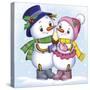 Two Snowmen-Olga And Alexey Drozdov-Stretched Canvas