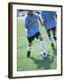 Two Soccer Players Chasing a Soccer Ball-null-Framed Photographic Print