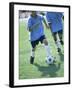 Two Soccer Players Chasing a Soccer Ball-null-Framed Photographic Print