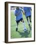 Two Soccer Players Chasing a Soccer Ball-null-Framed Photographic Print