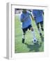 Two Soccer Players Chasing a Soccer Ball-null-Framed Photographic Print
